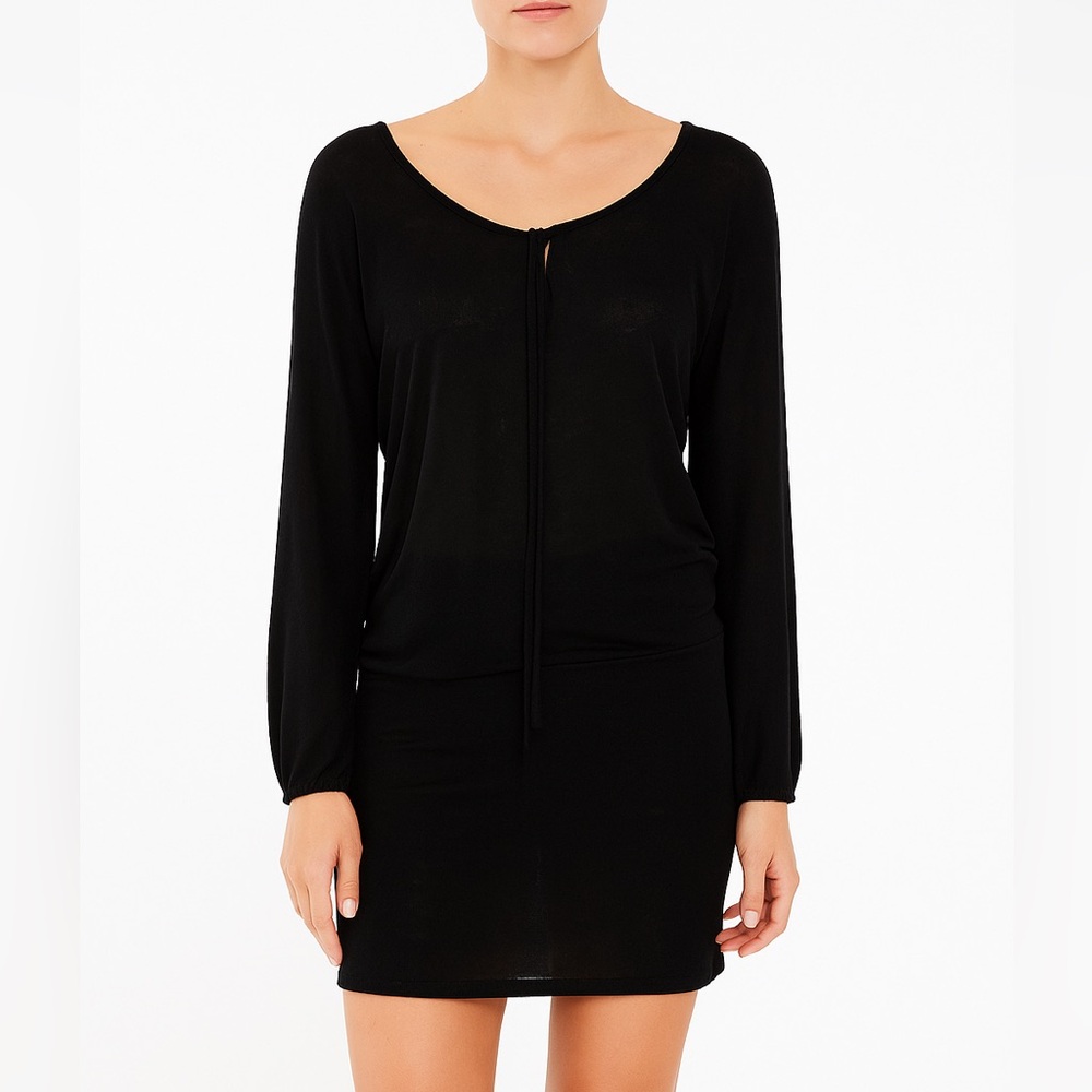 Shape FX Adjustable neckline Sheath Dress with Long Sleeves Womens M